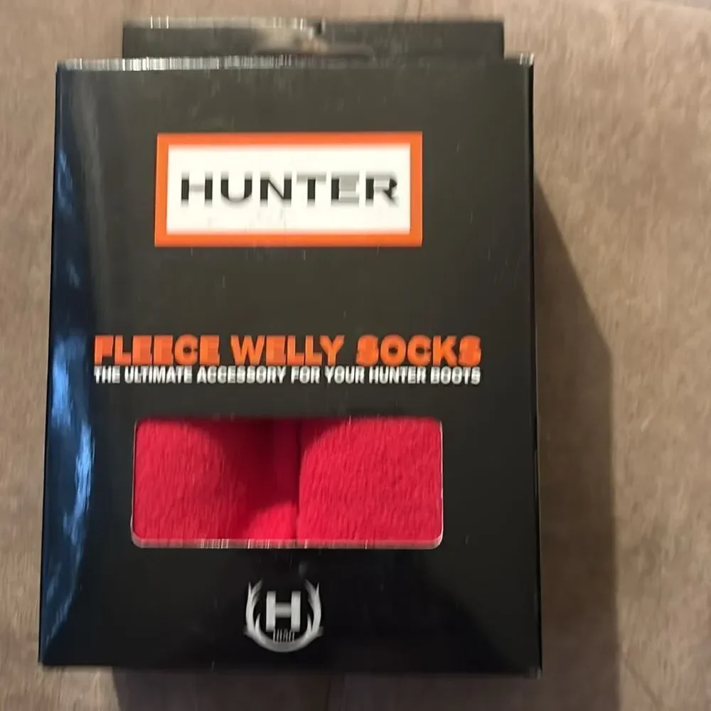 Hunter Kids Original Fleece Welly Boot Socks Red Size S/M US size 1-3 New